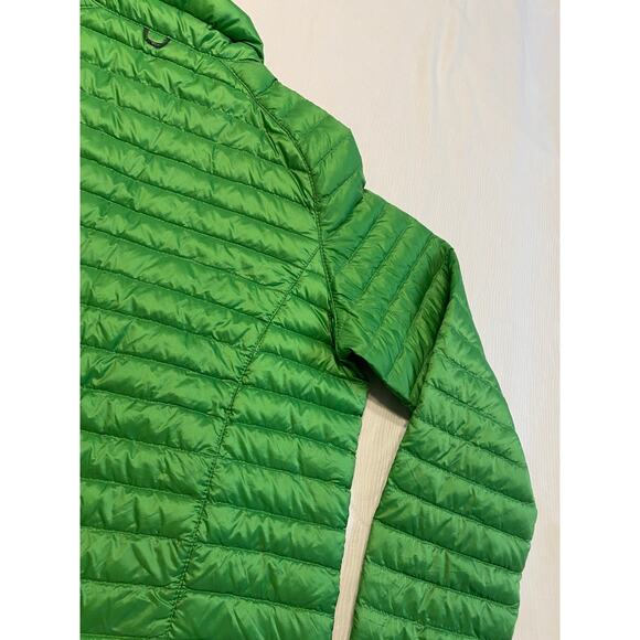 L L Bean Goose Down Puffer Jacket Kids Large 14-16 Green Full Zip Pockets - Picture 15 of 16